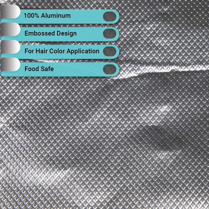 ForPro Professional Collection Embossed Foil Sheets 1200S, Aluminum Foil, Pop-Up Dispenser, for Hair Color Application and Highlighting Services, Food Safe, 12â€ W x 10.75â€ L, 500-Count - Image 4